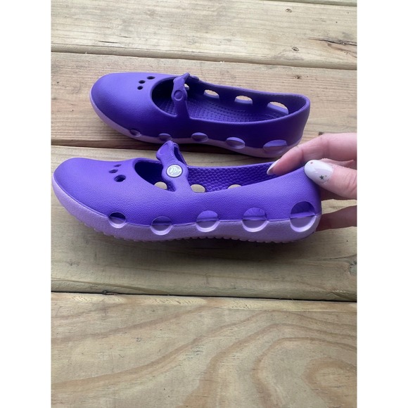 CROCS YOUTH BIG GIRL MARY JANES | 2 TONED PURPLE MARY JANE SANDAL | SZ 3 - Picture 4 of 4